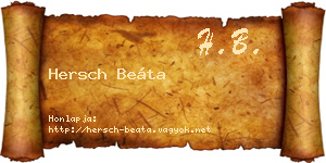 Hersch Beáta névjegykártya